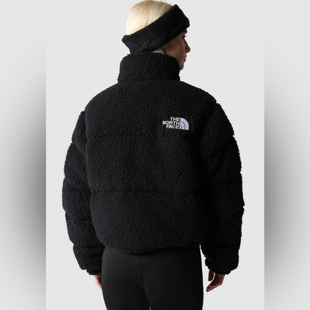 THE NORTH FACE WOMEN'S HIGH PILE FLEECE NUPTSE DOWN JACKET  Black sz L